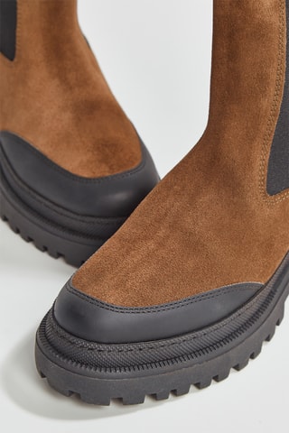 Botines Chelsea de piel Fioro - Caqui