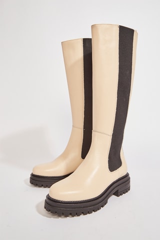 Botas de piel Florianea - Crema