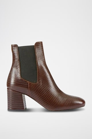 Botines Chelsea de piel Lacado - Marrón