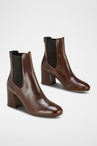 Botines Chelsea de piel Lacado - Marrón