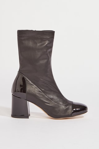 Botines de piel de tacón Lottina - Negro