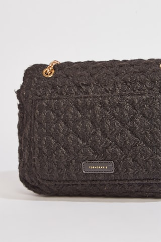 Bolso de tweed Omane3 - Negro