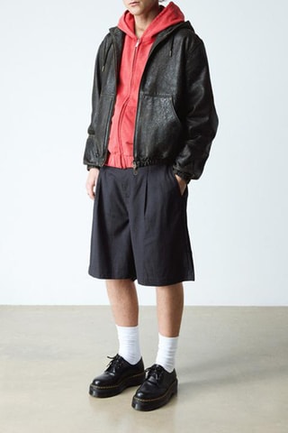 Babies de piel con plataforma 1461 - Negro