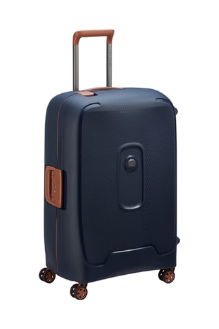 Maleta mediana Moncey - 69 cm - Azul y marrón