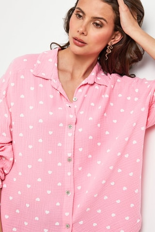 Blouse - Roze - Roze en wit