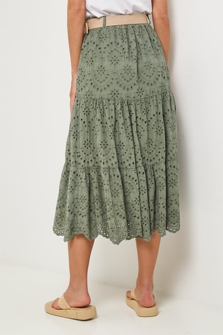 Lange Linnen Rok - Kaki - 100% linnen - Kaki