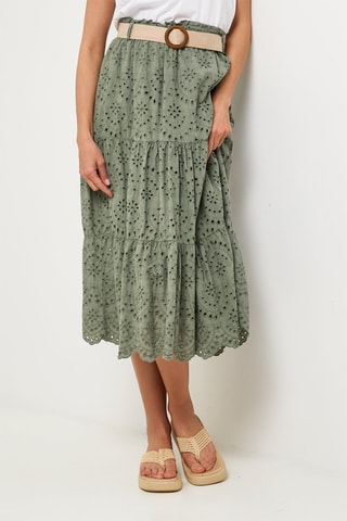 Lange Linnen Rok - Kaki - 100% linnen - Kaki