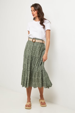 Lange Linnen Rok - Kaki - 100% linnen - Kaki