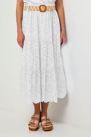 Lange Linnen Rok - Wit - 100% linnen - Wit