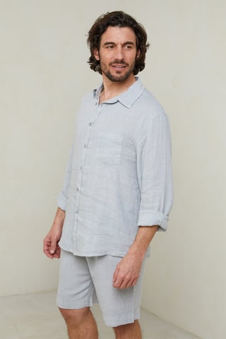 Linnen Overhemd - Lichtgrijs - Lichtgrijs