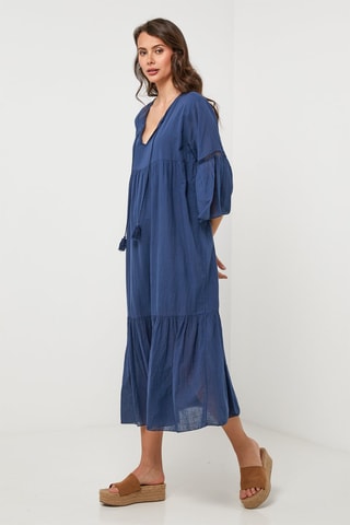 Lange Jurk - Marineblauw - Marineblauw