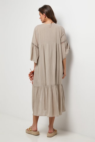 Lange Jurk - Taupe - Taupe