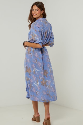 100% Linnen Jurk - Indigoblauw - Indigo