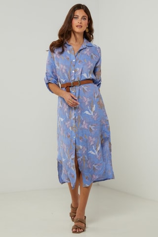 100% Linnen Jurk - Indigoblauw - Indigo