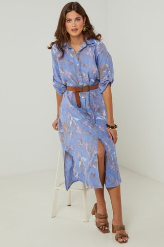 100% Linnen Jurk - Indigoblauw - Indigo