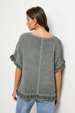 Linnen Top - Kaki - Kaki