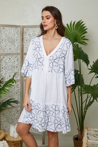 Skaterjurk - Wit - 100% linnen - Wit