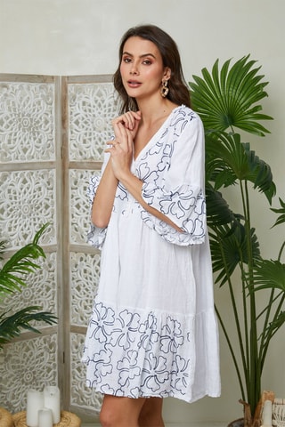 Skaterjurk - Wit - 100% linnen - Wit