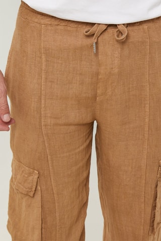 Linnen Cargobroek - Camel - 100% linnen - Camel