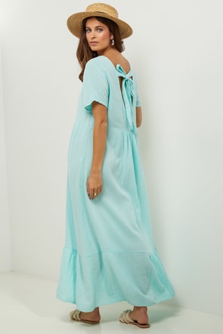 Lange Jurk - Turquoise - Turquoise