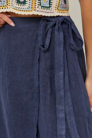 100% Linnen Rok - Marineblauw - Marineblauw