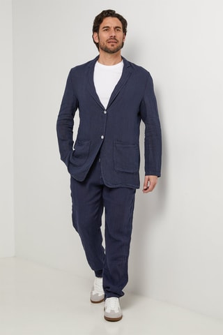 Linnen Jasje - Marineblauw - 100% linnen - Marineblauw