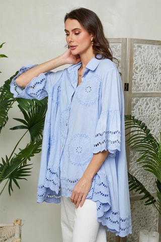 Blouse - Hemelsblauw - Hemelsblauw