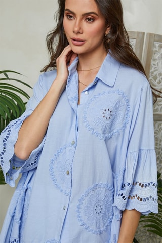 Blouse - Hemelsblauw - Hemelsblauw