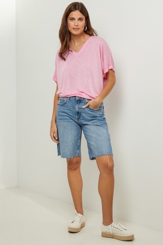 Oversized T-shirt - Roze - Roze