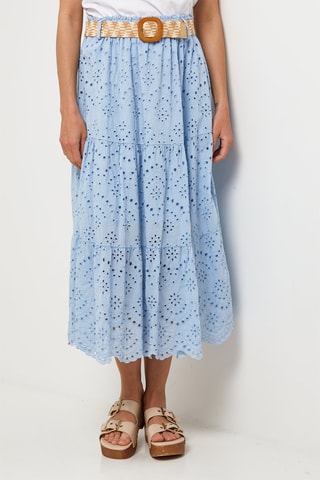 Lange Linnen Rok - Hemelsblauw - 100% linnen - Hemelsblauw