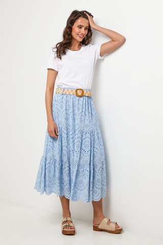 Lange Linnen Rok - Hemelsblauw - 100% linnen - Hemelsblauw