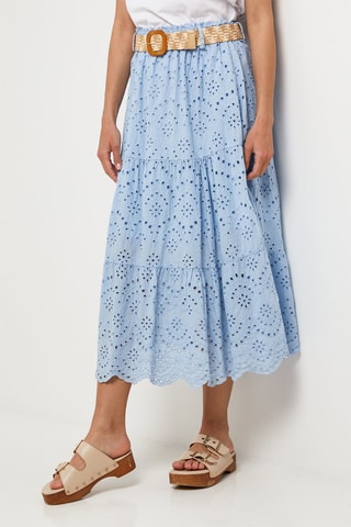 Lange Linnen Rok - Hemelsblauw - 100% linnen - Hemelsblauw