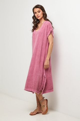 Lange Linnen Jurk - Roze - Roze