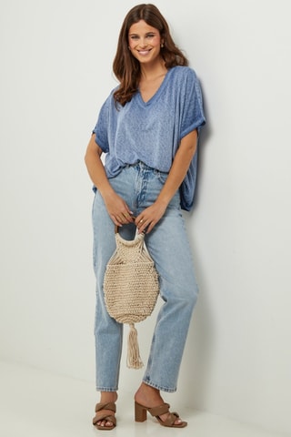 Oversized T-shirt - Indigoblauw - Indigo