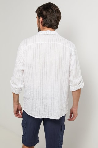 100% Linnen Overhemd - Wit - Wit