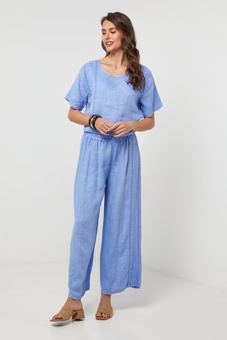 Linnen Broek - Blauw - 100% linnen - Blauw