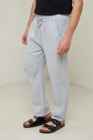 Rechte Linnen Broek - Lichtgrijs - Lichtgrijs