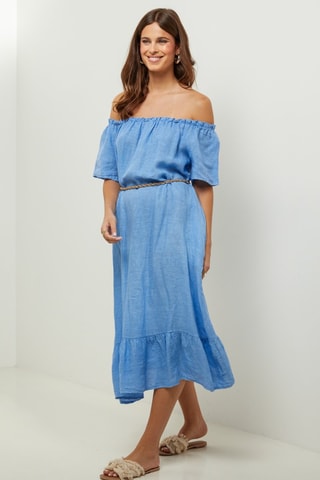 100% Linnen Jurk - Indigoblauw - Indigo