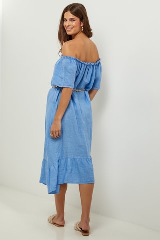 100% Linnen Jurk - Indigoblauw - Indigo