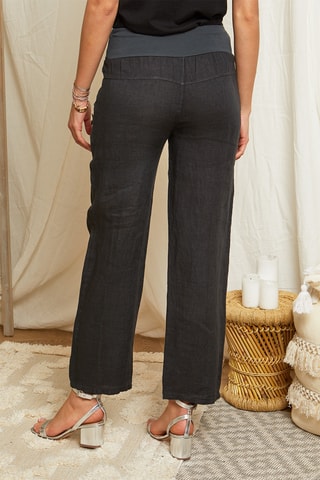 Linnen Broek Wide Legs - Antraciet