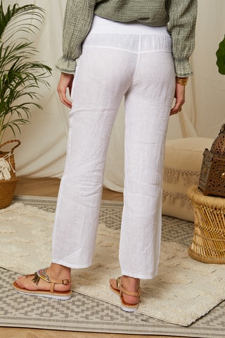 Linnen Broek Wide Legs - Wit