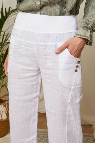Linnen Broek Wide Legs - Wit