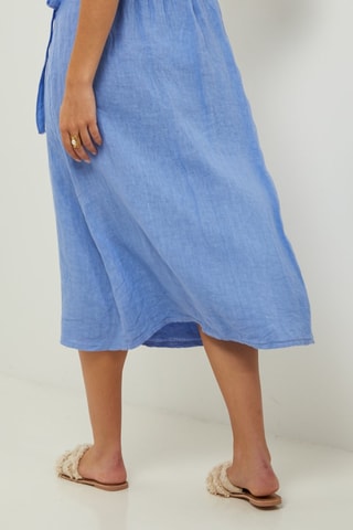 100% Linnen Rok - Indigoblauw - Indigo