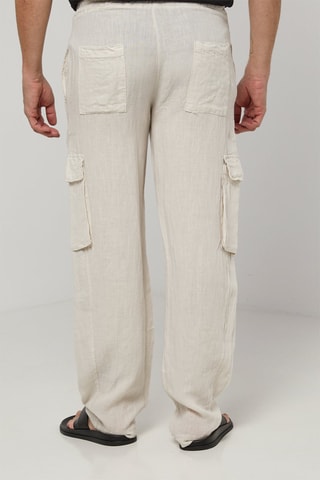 Linnen Cargobroek - Beige - 100% linnen - Beige