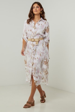 100% Linnen Jurk - Wit - Wit