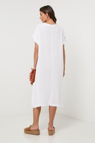 Lange Linnen Jurk - Wit - Wit