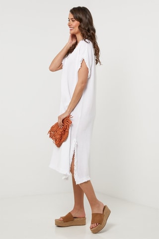 Lange Linnen Jurk - Wit - Wit
