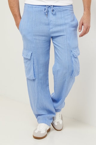 Linnen Cargobroek - Indigoblauw - 100% linnen - Indigo