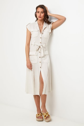 Linnen Blouse-jurk - Beige - 100% linnen - Beige