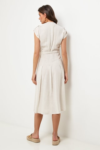 Linnen Blouse-jurk - Beige - 100% linnen - Beige